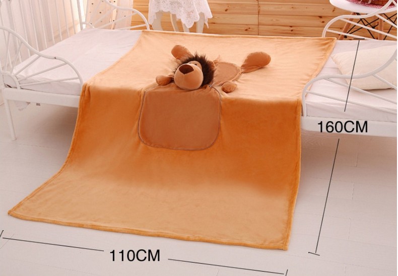 Coral Fleece 3D Animal Design Blanket and Cushion Pet Blanket Pet Cushion Multi-Functional