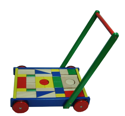 Wooden Blocks Cart with 36PCS Blocks (80024)