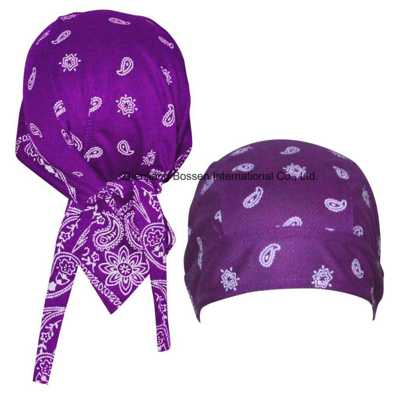 Custom Made Cotton Paisley Printed Promotional Sports Bandana Cap Headscarf