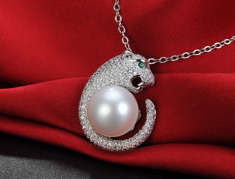 925 Sterling Silver AAA 10-11mm Natural Freshwater Pearl Pendant Necklace