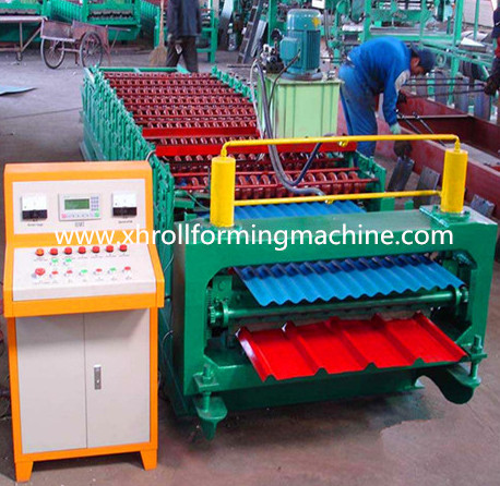 Double Layer Steel Tile Roof Panel Forming Machine