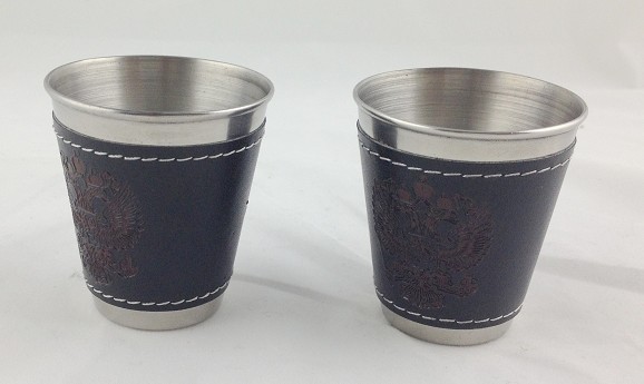 1-15oz Stainless Steel Whiskey Shot Glasses Set