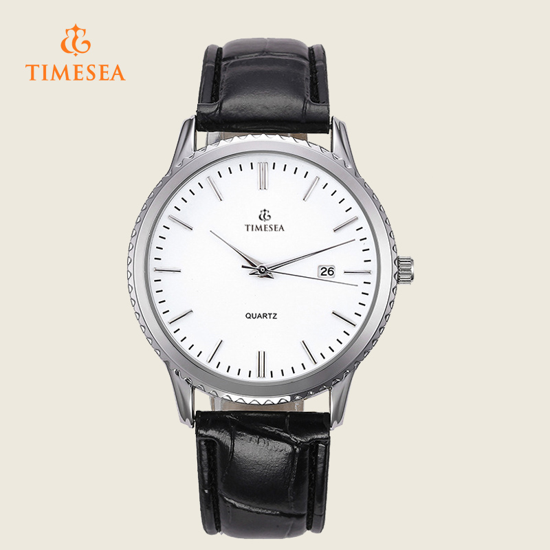 Fashion Men's Leather Stainless Steel Quartz Wrist Watch 72305