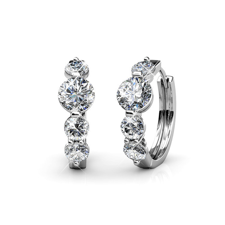 Destiny Jewellery Crystal From Swarovski Princess Ring Earrings