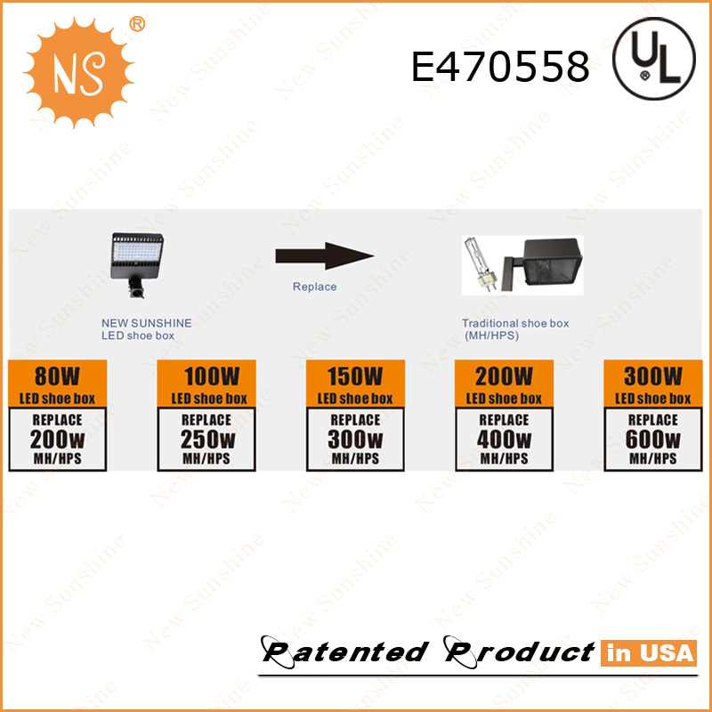 1000W Metal Halide Replacement IP65 Outdoor 300W LED Parking Lot Lighting