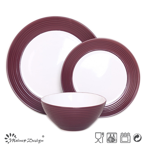 Two Color Swirl Stoneware Dinner Set