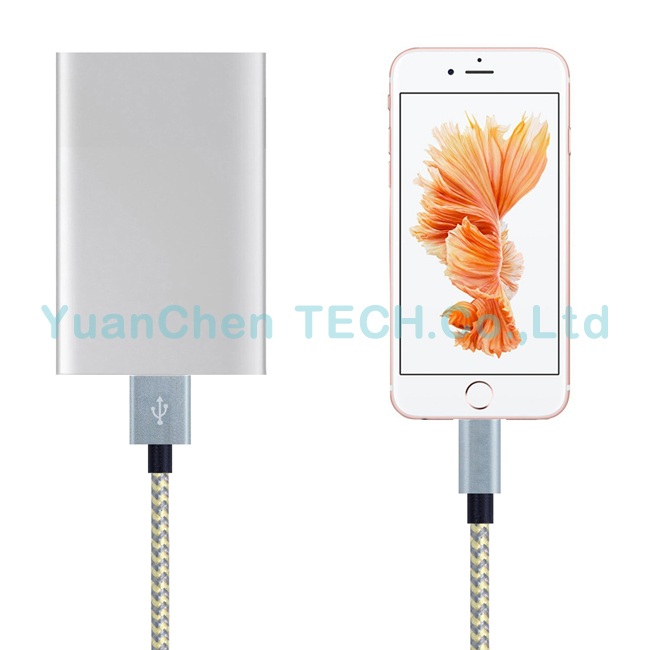 1m/2m/3m Nylon Braided Fast Charging 8pins Data USB Cable for iPhone iPad