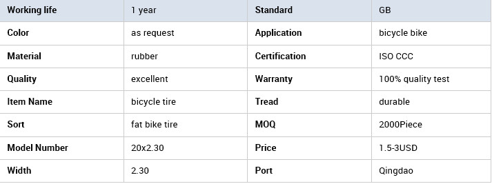 Solid Rubber Bicycle Tire Ce, for Mountain Bike Bicycle Tire 20X2.30