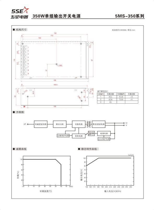 Ms-350-5 5V 70A Switching Power Supply 5V DC Switching Power Supplies 5V 70A Power Supply