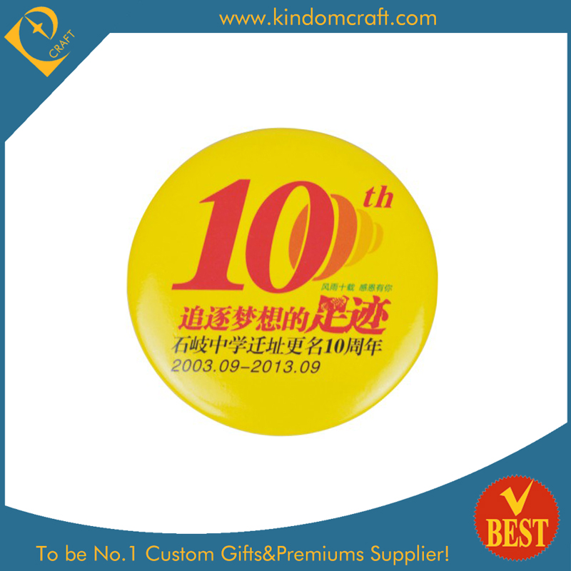 Anniversary Celebration Tin Button Badge for Souvenir