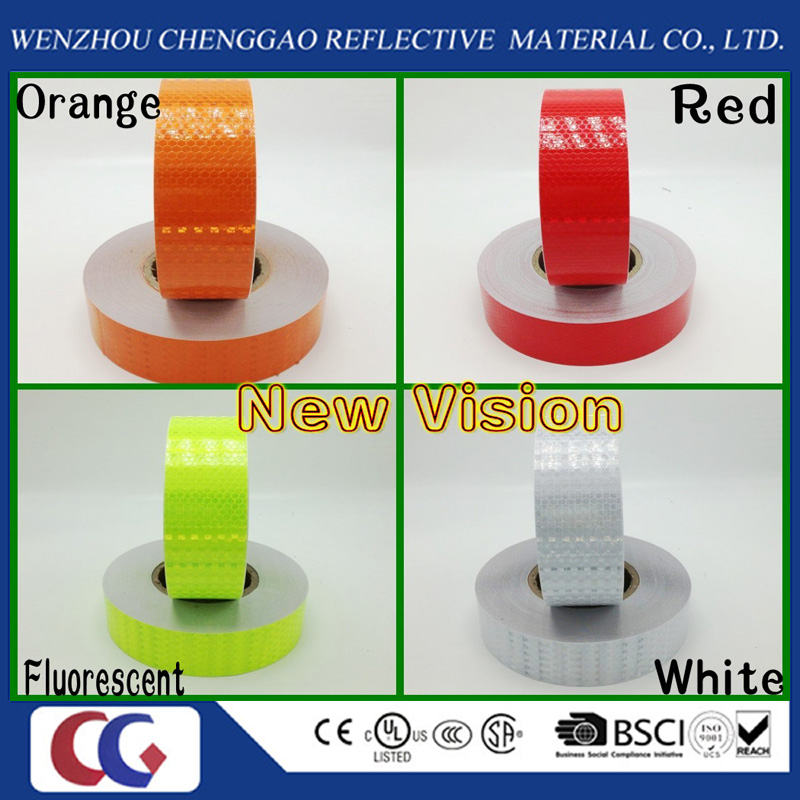 New Vision PVC Conspicuity Reflective Tape with Crystal Lattice Film for Many Colors