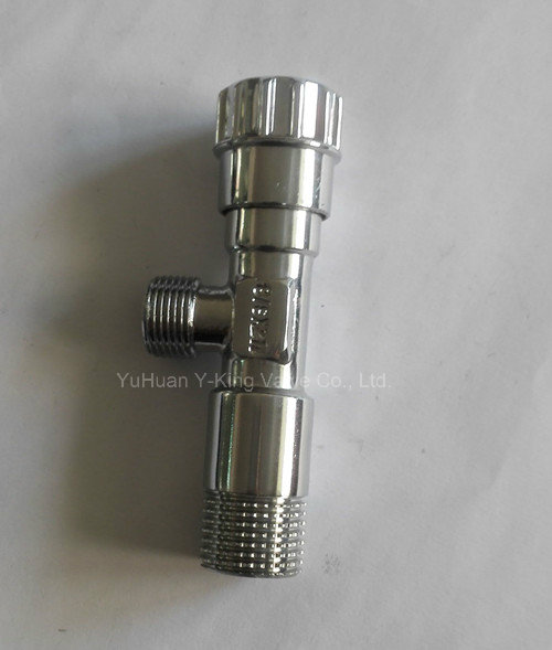 Brass Polished Angle Valve with Plastic Handle (YD-5013)