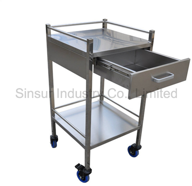 Stainless Steel One Drawer Surgical Instrument Trolley