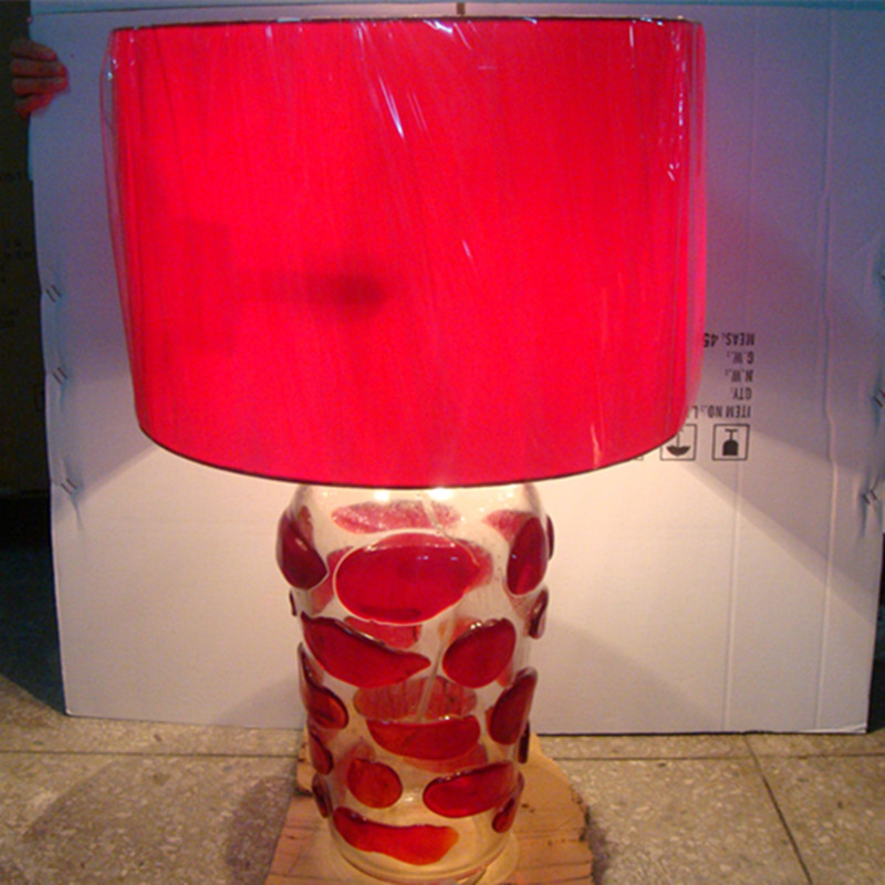 Transparent Solid Glass Base Table Lamp for Hotel Project