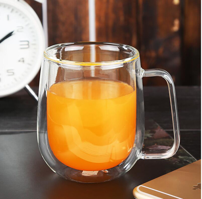 Transparent Heat Resistance Glass Coffee Mug Double Wall Milk Juice Cup