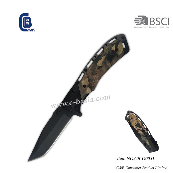 Hunting Knife with Camo Handle, Outdoor Folding Knife