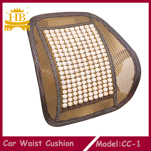 Woodbead and Mesh Car Backrest Waist Cushion