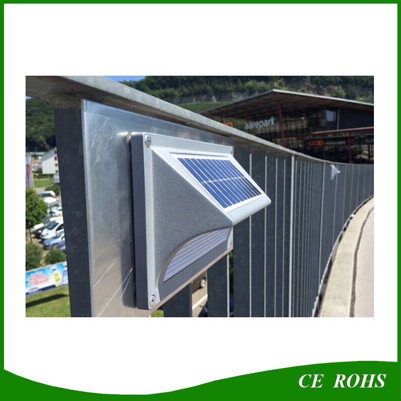 Modern Style Solar Wall Light Building Garden Fence Stair Aluminium Outdoor Lamp