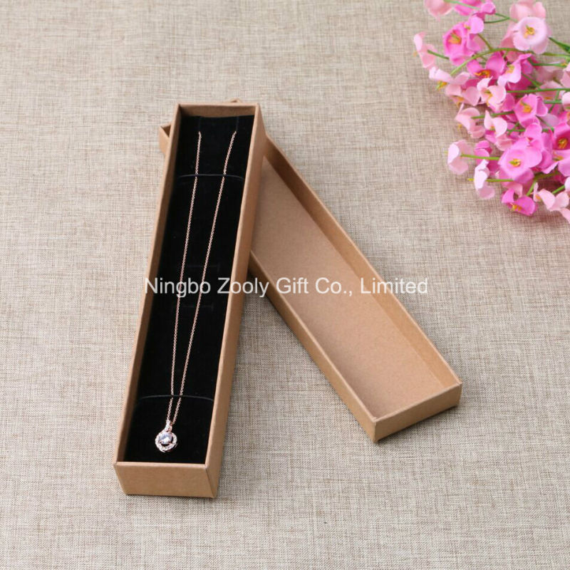 Wholesale DIY Kraft Paper Jewelry Gift Packing Box Sticked with Flower