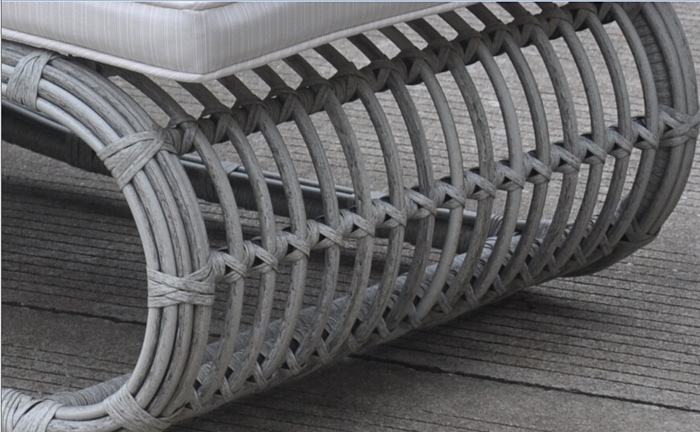 Modern Rattan Chaise Lounge