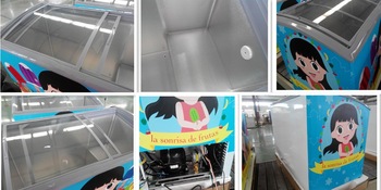 Portable Sliding Glass Door Top Open Chest Freezer for Ice Cream