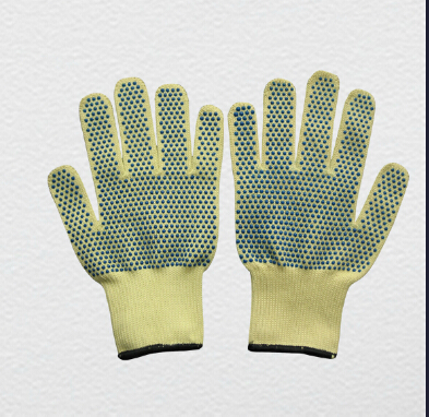 10g String Knitted Cotton Glove with Double Side PVC Dots (2304)