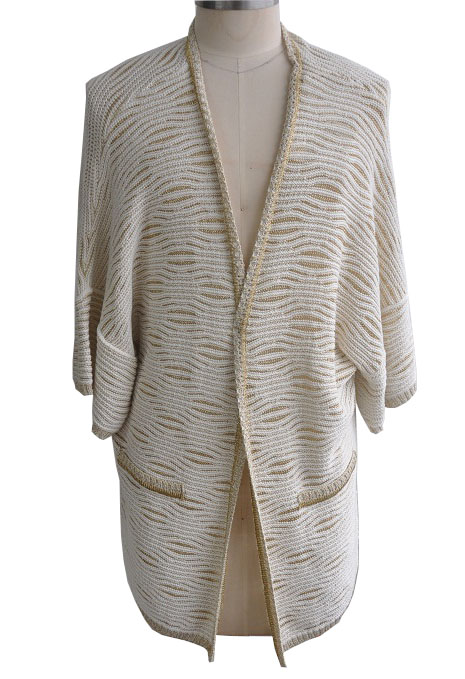 100%Cotton Lurex Women Cardigan Knitwear