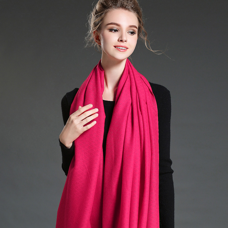 Women in Winter to Keep Warm Plain Mei Red   Polyester Scarf Shawl