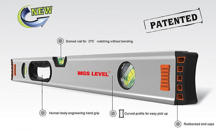 Construction, Aluminum Frame Professional Box Level with Magnets