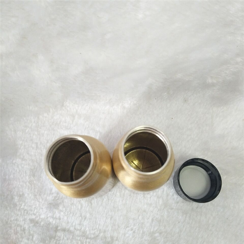 30ml Gold Aluminium Water Bottle with Black Plastic Cap