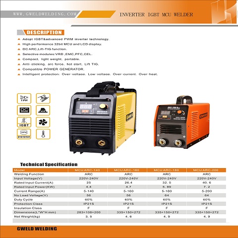 DC Inverter IGBT MMA Welder /Welding Machine