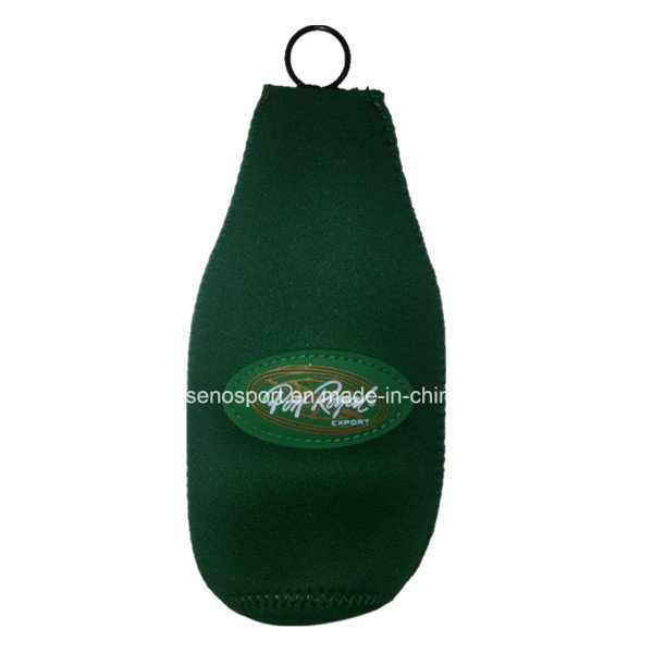 Good Quality Neoprene Bottle Holder with Rubber Patch Logo (SNCC59)