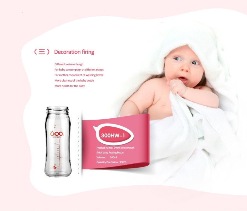 High Borosilicate Glass Baby Feeding Bottle 60ml-240ml