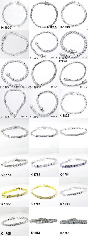 New Design 925 Silver Diamond Bracelets with Heart Zircon. (K-1766)