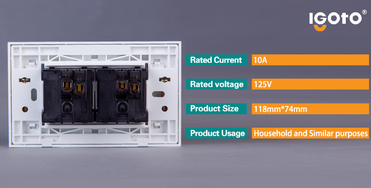 PC Material 2 Gang 1 Way Wall Switch