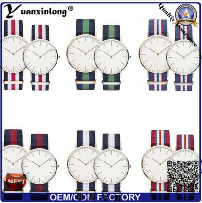 Yxl-549 Fashion Stainless Steel Case Brand Couple Lover Nylon Strap Watches Nato Wrist Watch