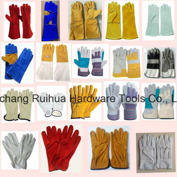 Kevlar Stitching Leather Working Gloves with Canvas Cuff, Unlined MIG TIG Welding Gloves, Good Quality Cow Grain Leather Welder Gloves Factory