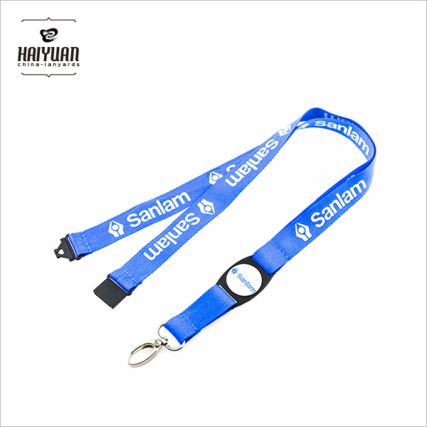 Custom Polyester Print Lanyard with Plastic Buckle Epoxy Logo