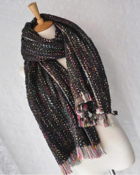 Women's Cashmere Like Bohemian Knitted Winter Heavy Wave Printing Shawl Scarf (SP302)