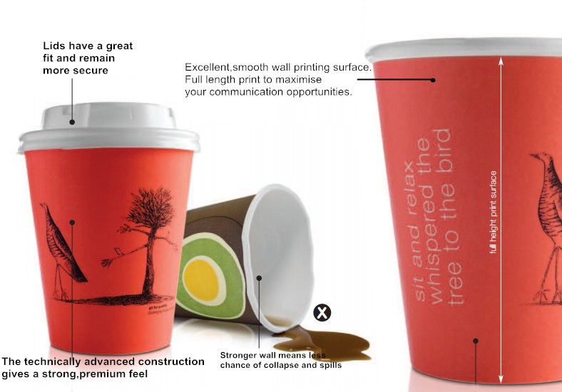 12 Ounce Recycled Insulated Singel Wall Hot Paper Cup