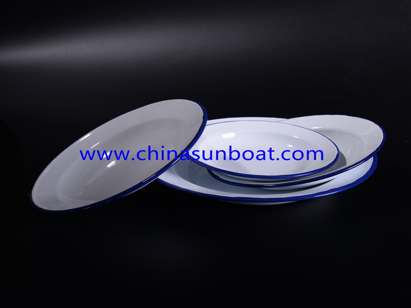 Enamel Round Butter/Food/Fruit Dish Sets for Hotel