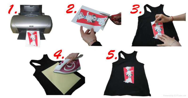 A4 Size Laser-Jet Light Color Heat Transfer Paper for T-Shirt