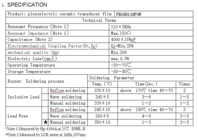 Ultrasonic Transducer Microporous Atomization Piezoelectric Ceramic with Wire, Piezo Buzzer, Mini Buzzer, Magnetic Buzzer, Passive Buzzer (FBELE)