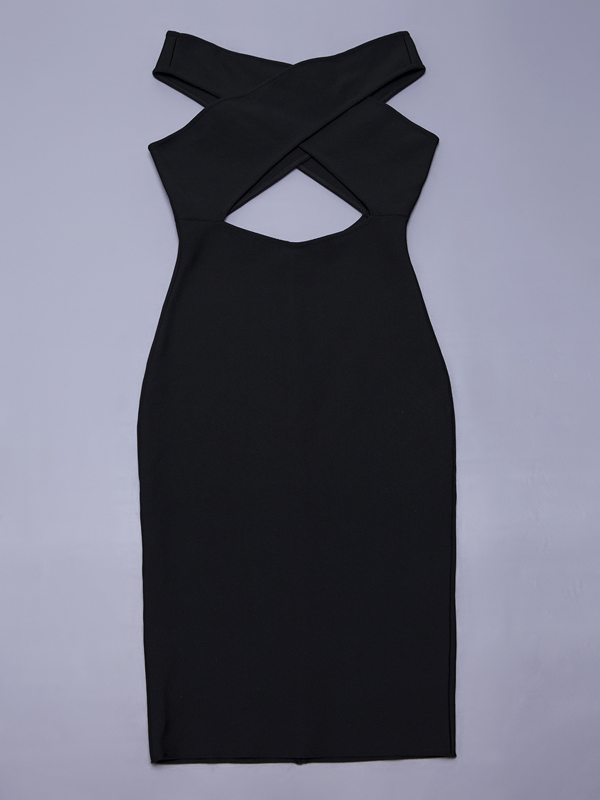 Stretch Slim Bodycon Keyhole Revealed Waist Back Dresses