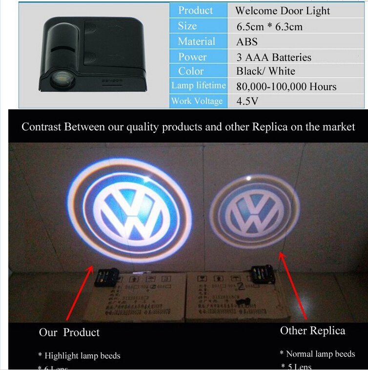 10th Car Leddoor Light LED Car Door Logo Projector Ghost Shadow Light LED