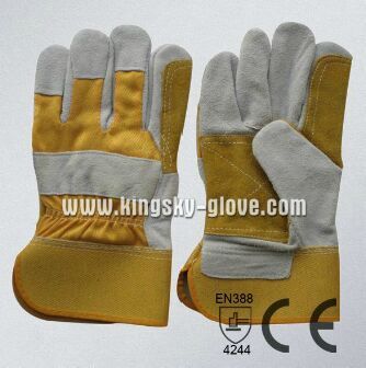 Cow Split Leather Double Palm Glove