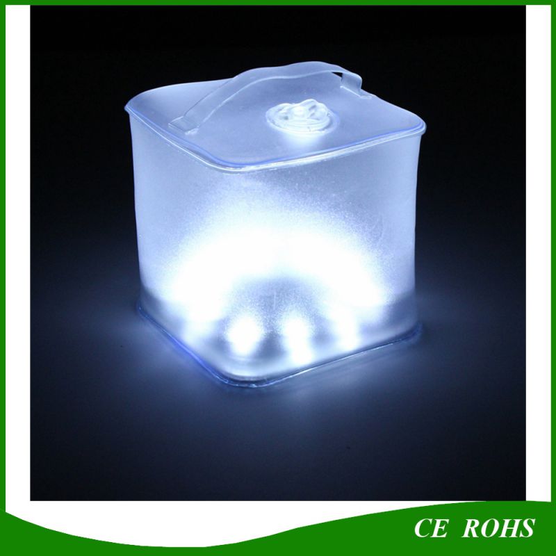 10 LED Inflatable Cube Solar Lantern with Power Indicator for Camping Hiking