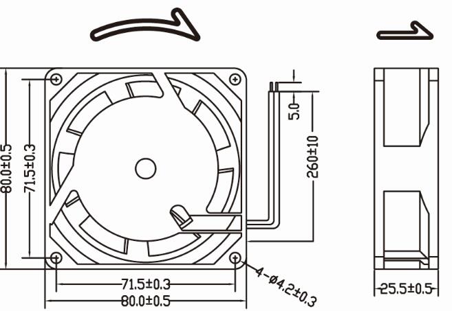 Xinyujie 8025 AC Outdoor Unit Fan Motor Axial Fan 220V AC