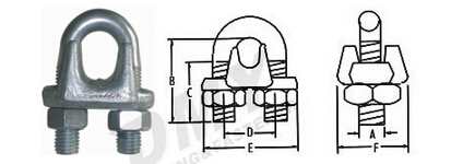 Galvanized U Bolt Type Forged Steel Wire Rope Metal Clips