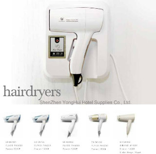 Wall Mounted Hotel Hair Dryer with Shaver Socket 110V and 220V